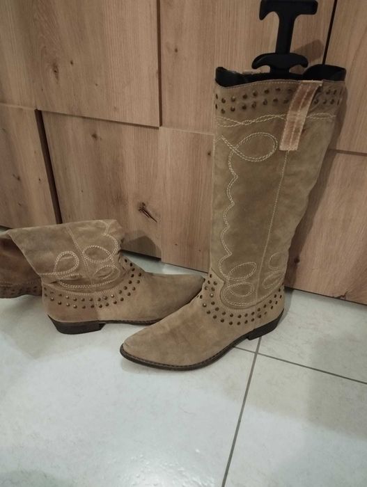 buty kozaki włoskie nieocieplane