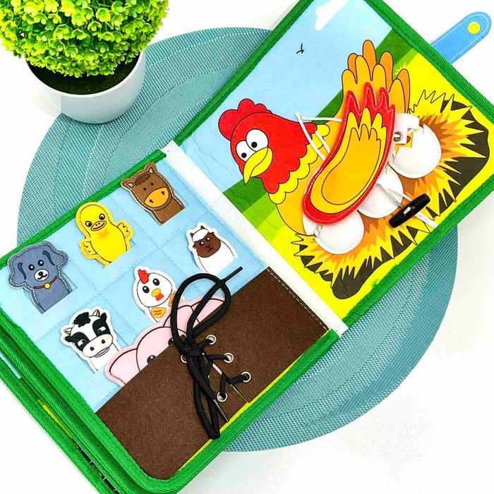 Бізіборд-книга бизиборд фетрова з активностями 21×6×22 см (C 71085)