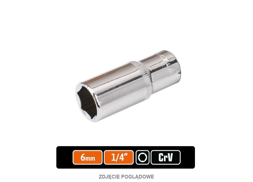 Klucz nasadowy 1/4" sześciokątny długi 6 mm / TEGER