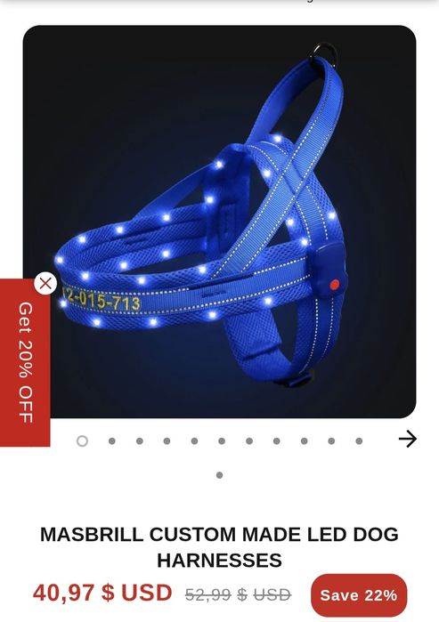 Szelki led dla psa