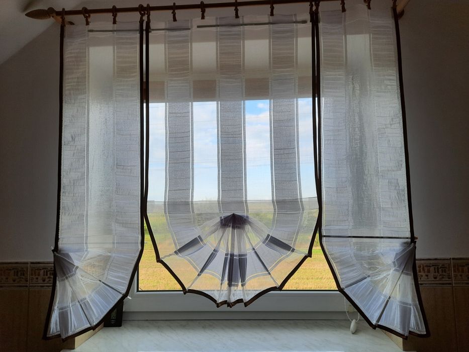 Firany ekrany 2 komplety 6szt