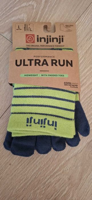 Skarpety do biegania Injinji Ultra Run Mini-Crew - moss roz. L
