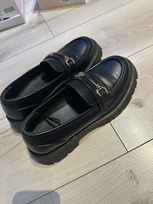 Mokasyny czarne ekoskóra rozm 38