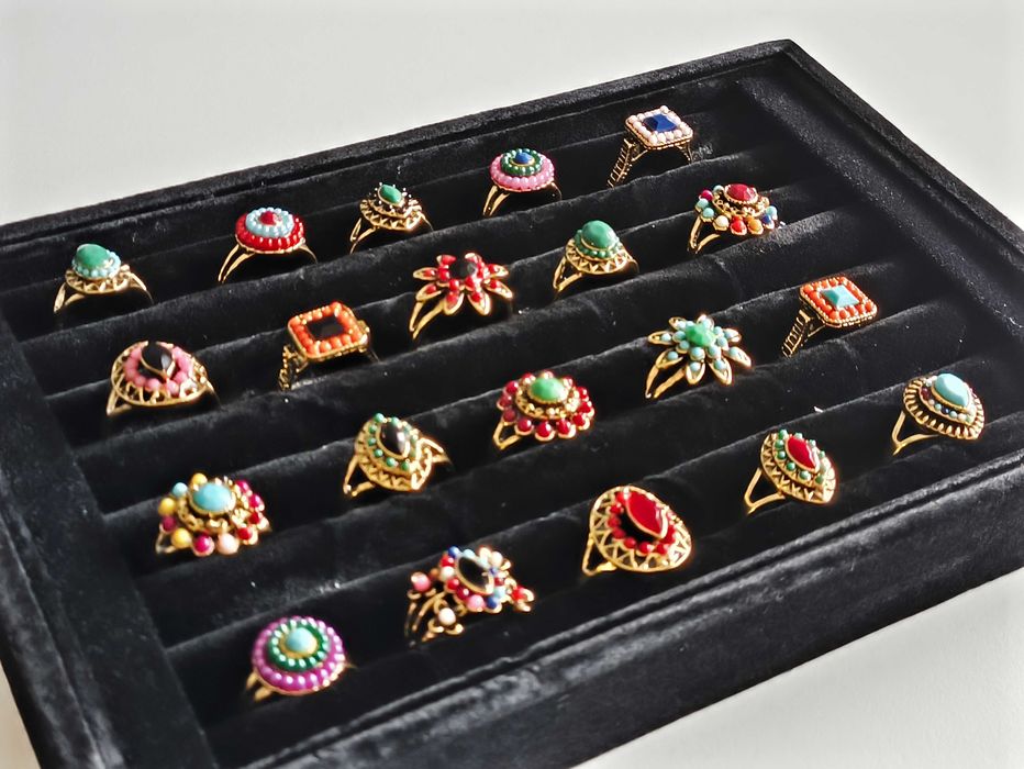 20 peças de anéis femininos de acrílico