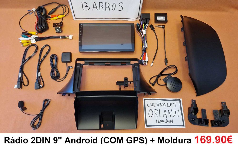 Rádio 2DIN • CHEVROLET • Aveo • Captiva • Trax • Orlando • Android