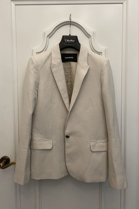 ZADIG & VOLTAIRE piękna marynarka, len i bawełna