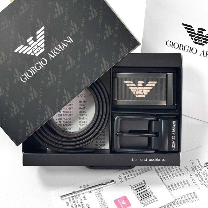 Стильний двосторонній ремінь ARMANI із шкіри