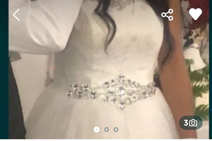 Vestido de noiva  + véu 3,5m,  incluido acessórios)