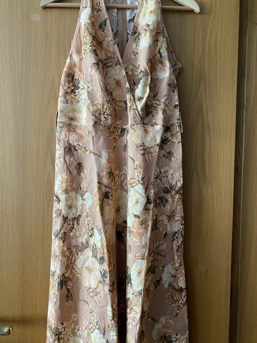 Vestido  LinhoTam L/estrear comprido c fecho/medidas