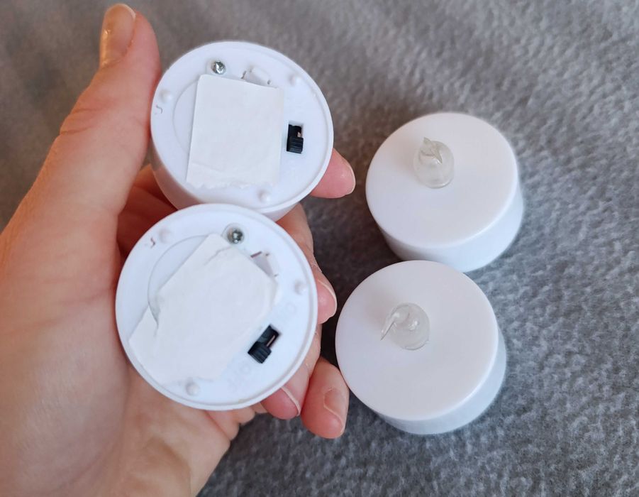 Tealight LED podgrzewacze na baterię 4 sztuki (nowe baterie)