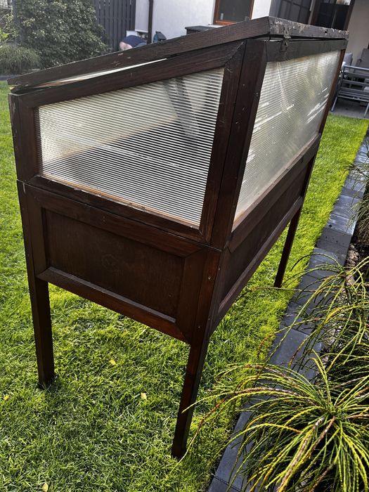 Drewniany zielnik / mini szklarnia Greenspot Vintage + Drewnochron 2,5L Palisander