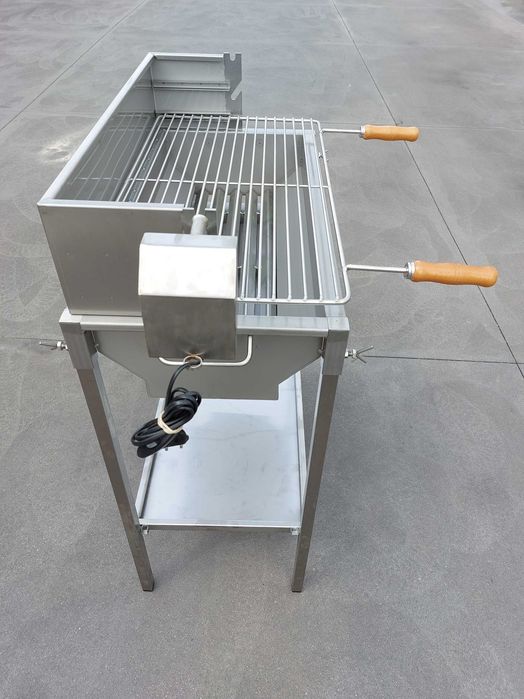 Grelhador Inox AISI 304 - 3 Frangos com Prateleira de Apoio