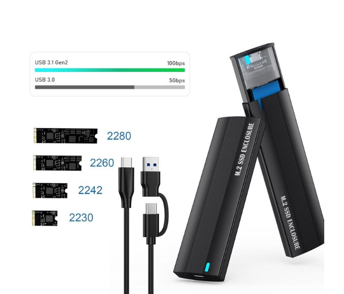 Obudowa kieszeń na dysk M.2 NVMe SSD USB 3.1 Gen 2 Adapter zewnętrzny