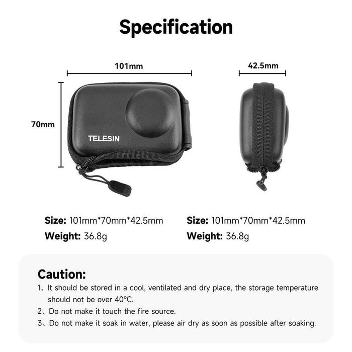 Etui do kamery sportowej Dji Osmo Action 3/4/5 firmy TELESIN