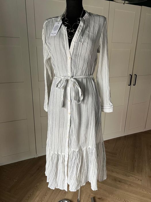 Nowa z metkami biała narzutka na strój kąpielowy z bawełny Blue Island