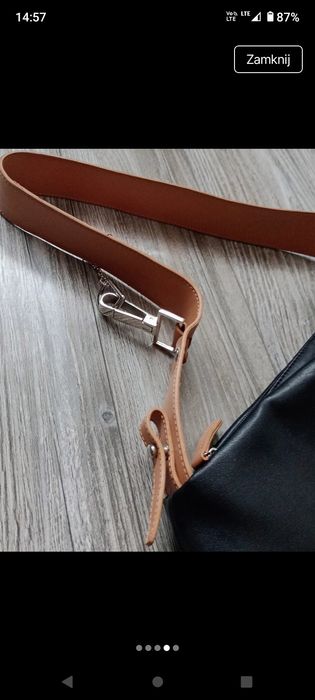 Torebka typu hobo czarna z regulowanym paskiem Espresso