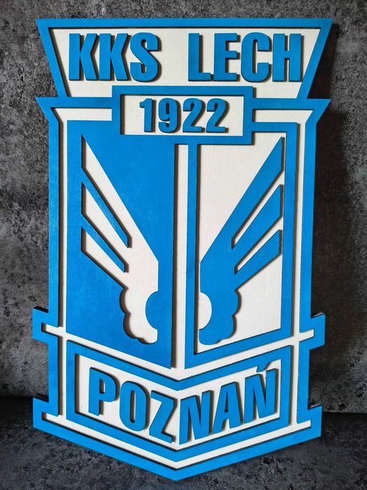 Herb KKS Lech Poznań - drewniany