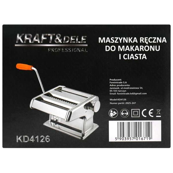 MASZYNKA RĘCZNA do domowego MAKARONU i CIASTA nablatowa KD4126