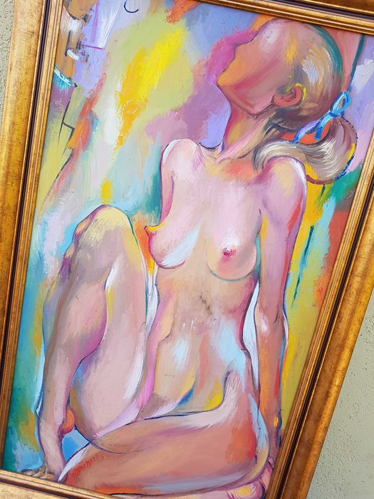 Obraz, olej, akt kobieta Dawid Pataraia