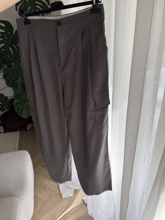 Szare spodnie XL bojowki eleganckie codzienne
