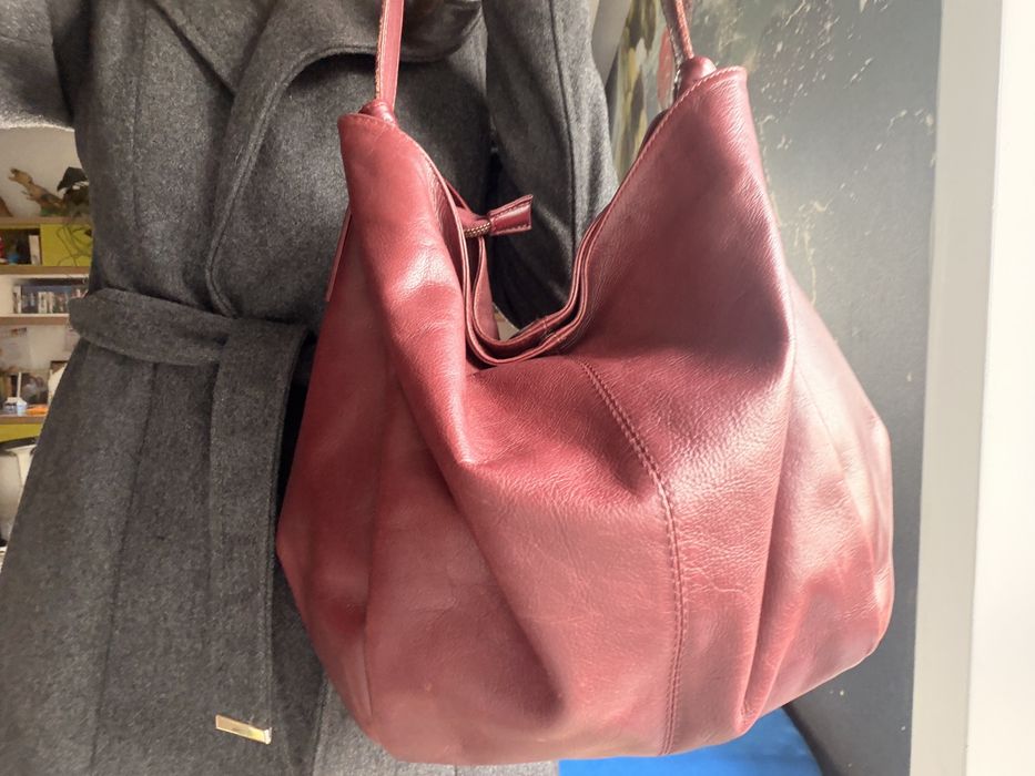 Torebka  skóra  naturalna kolr bordo