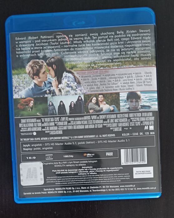 Saga Zmierzch Zaćmienie Blu-Ray Oryginał PL