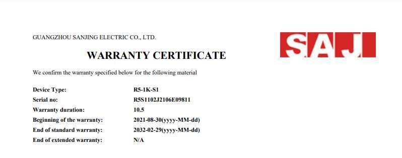 Inversor SAJ Modelo R5 1K