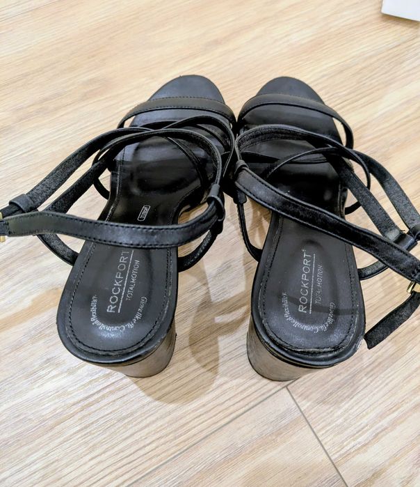 Sandálias salto Rockport preto 37 truetech fácil abertura