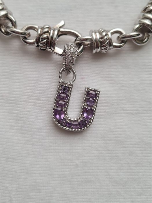 Подарочный кулон подвес U Judith Ripka аметисты цирконы серебро 925