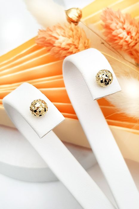 Kolczyki kulki grawerowane