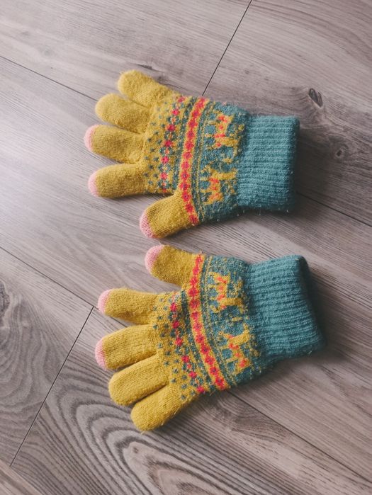 Rękawiczki wełniane Handmade zimowe grube