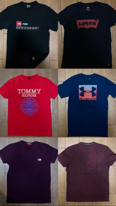 футболки мужские levis, under armour,Tommy Hilfiger,TNF, Stefano Ricci