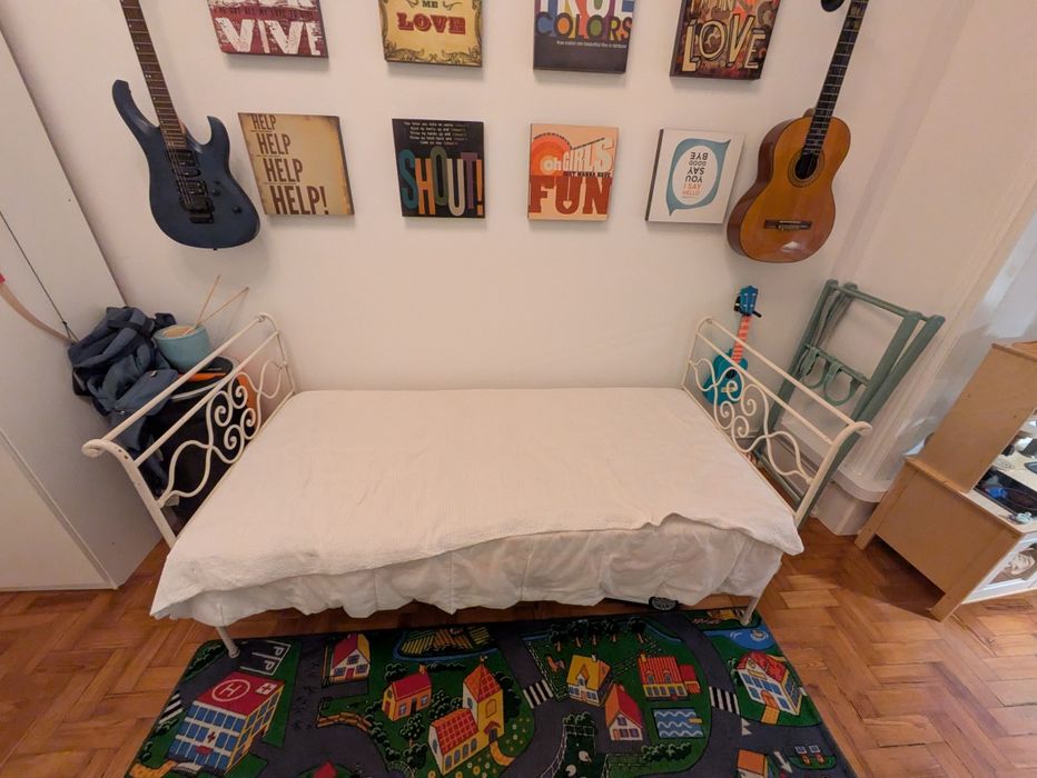 Cama de ferro solteiro com colchão