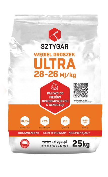 Eko groszek Sztygar hds worki Dystrybutor 26-28 MJ/kg