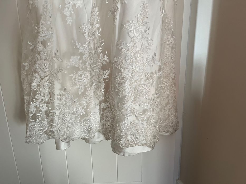 Suknia ślubna jedwab koronka rozmiar S