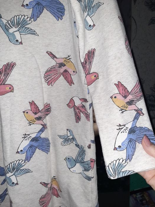 Плаття для дівчинки тепле з пташками LOGG