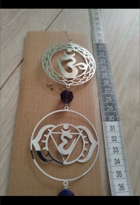 Pendente 7 Chacras con cristal multifacetado 
Pendente com cristal mul