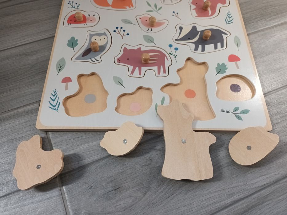 Puzzle Madeira de Encaixe Animais 18M+