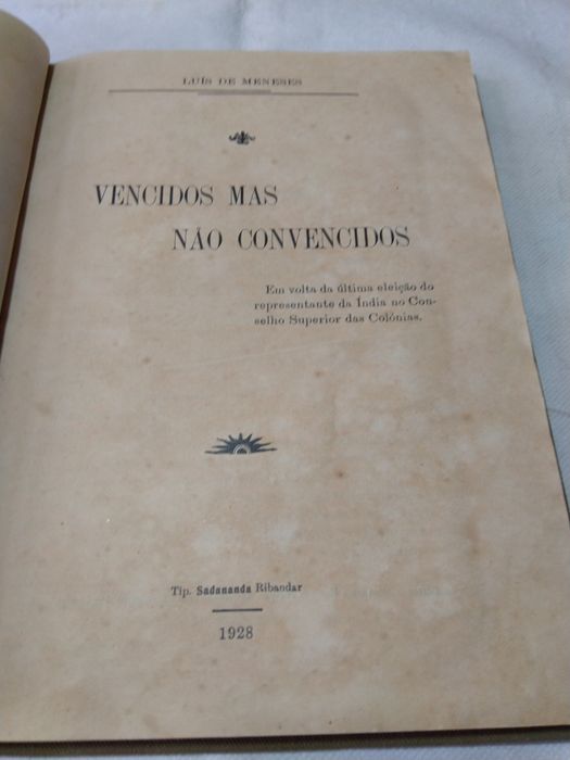 Vencidos Mas Não Convencidos Índia de Luís de Meneses