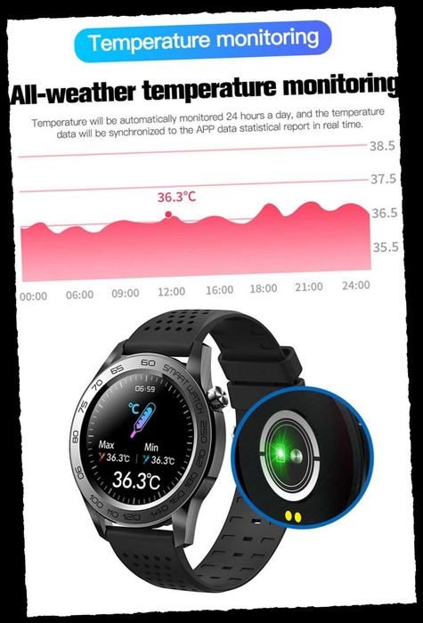 Smartwatch F22U Termometr, Puls, Kroki, Ciśnienie HIT!