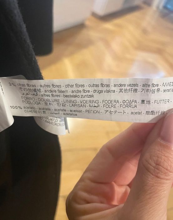 Płaszcz Zara czarny z wełna jak nowy