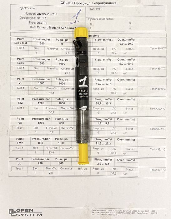 Форсунка 28232251 Рено Дача Нісан Сузукі 1.5 Renault Dacia Nissan