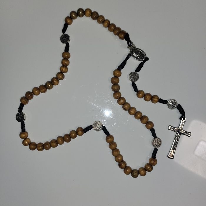 Różaniec z drzewa oliwnego Medugorje, 40cm, 2 szt