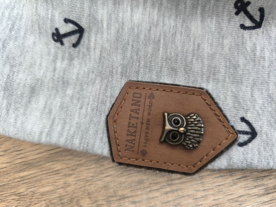 Bluza Naketano jasnoszara w czarne kotwice, rozm. XS