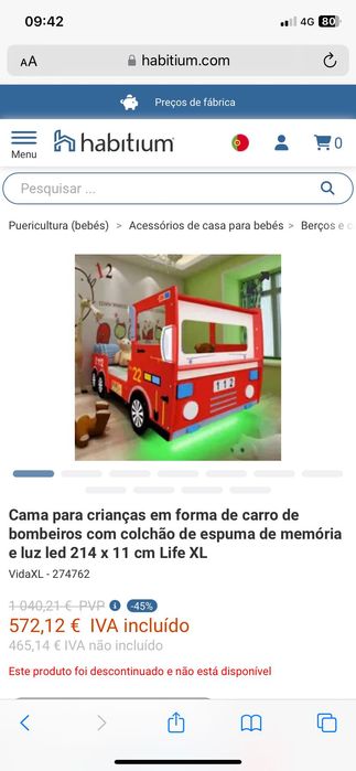 Cama criança BOMBEIROS