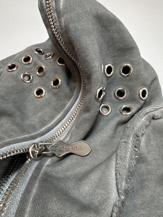 Thug Club Gladiator full zip up hoodie gray зіп худи cropped fit