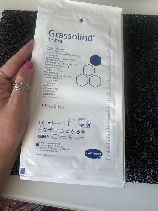 Атравматические повязки Grassolind.Мазєва пов’язка .Розмір 10см на 20