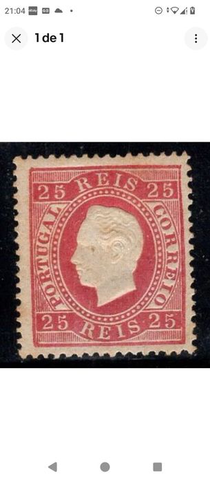 1870/1876 Selo da Série de D° Luís I Fita Direita MLH *