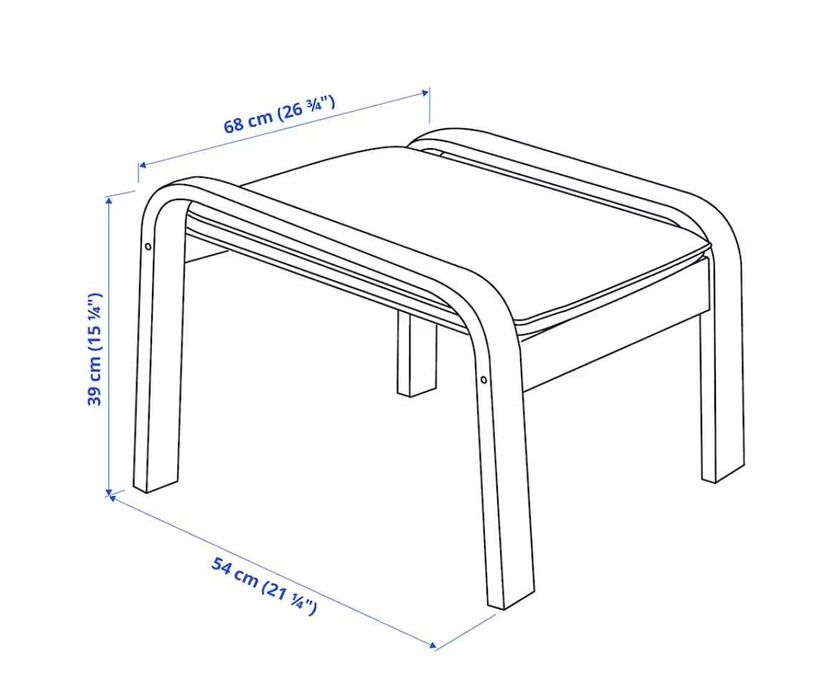 IKEA POÄNG Podnóżek, brązowy