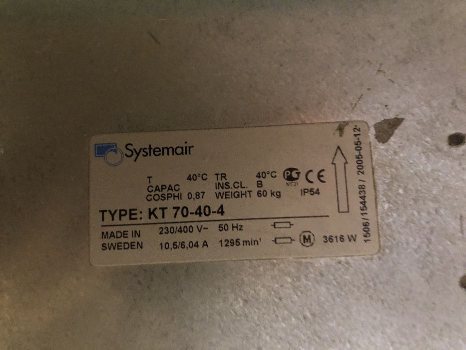 Вентилятор канальный SYSTEMAIR KT 70-40-4
